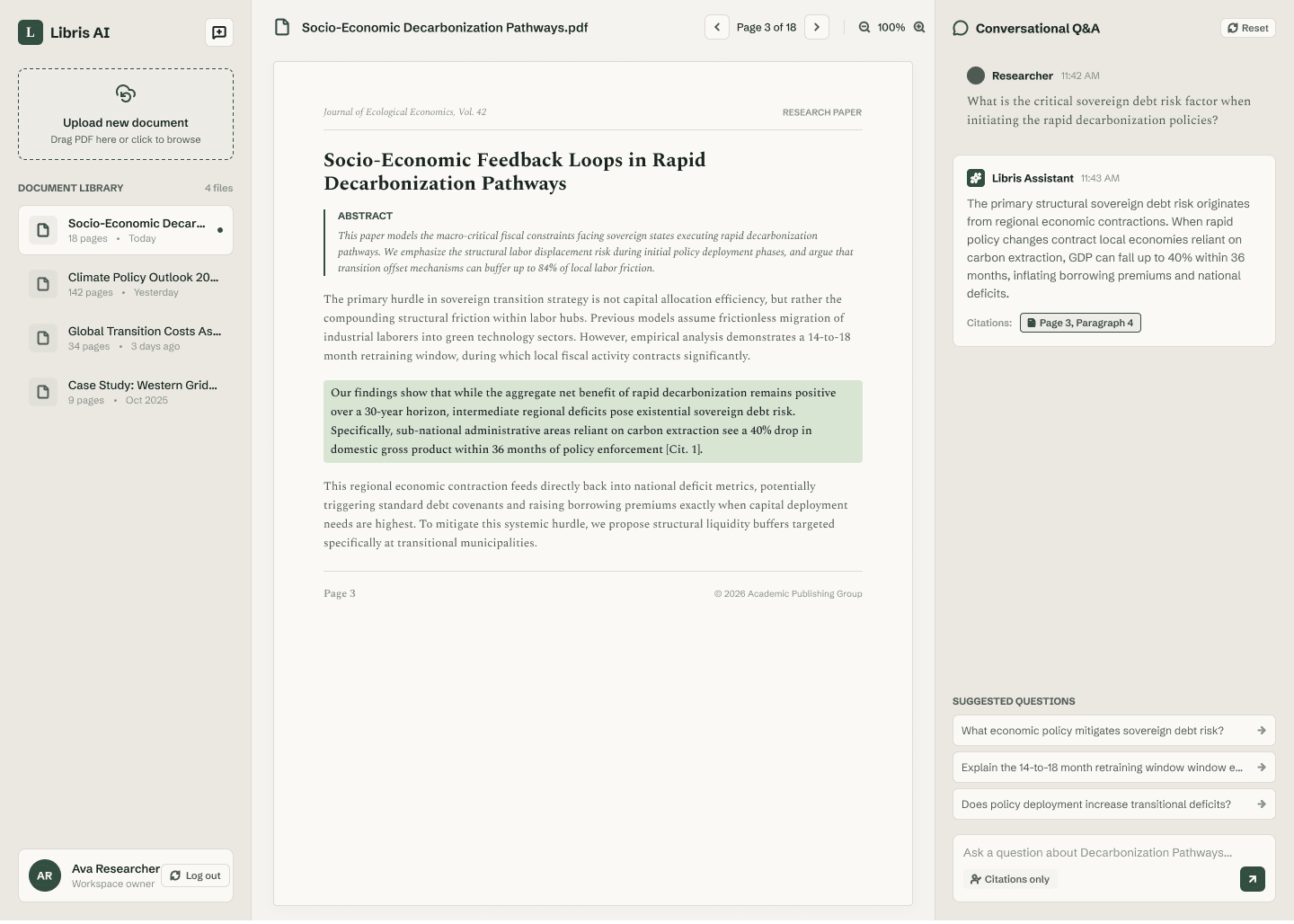 AskPDF document QnA workspace preview